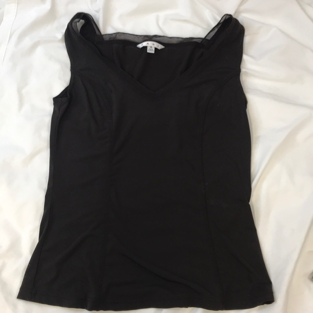 CAbi Chocolate Brown Mesh Trim Tank Top Size Small